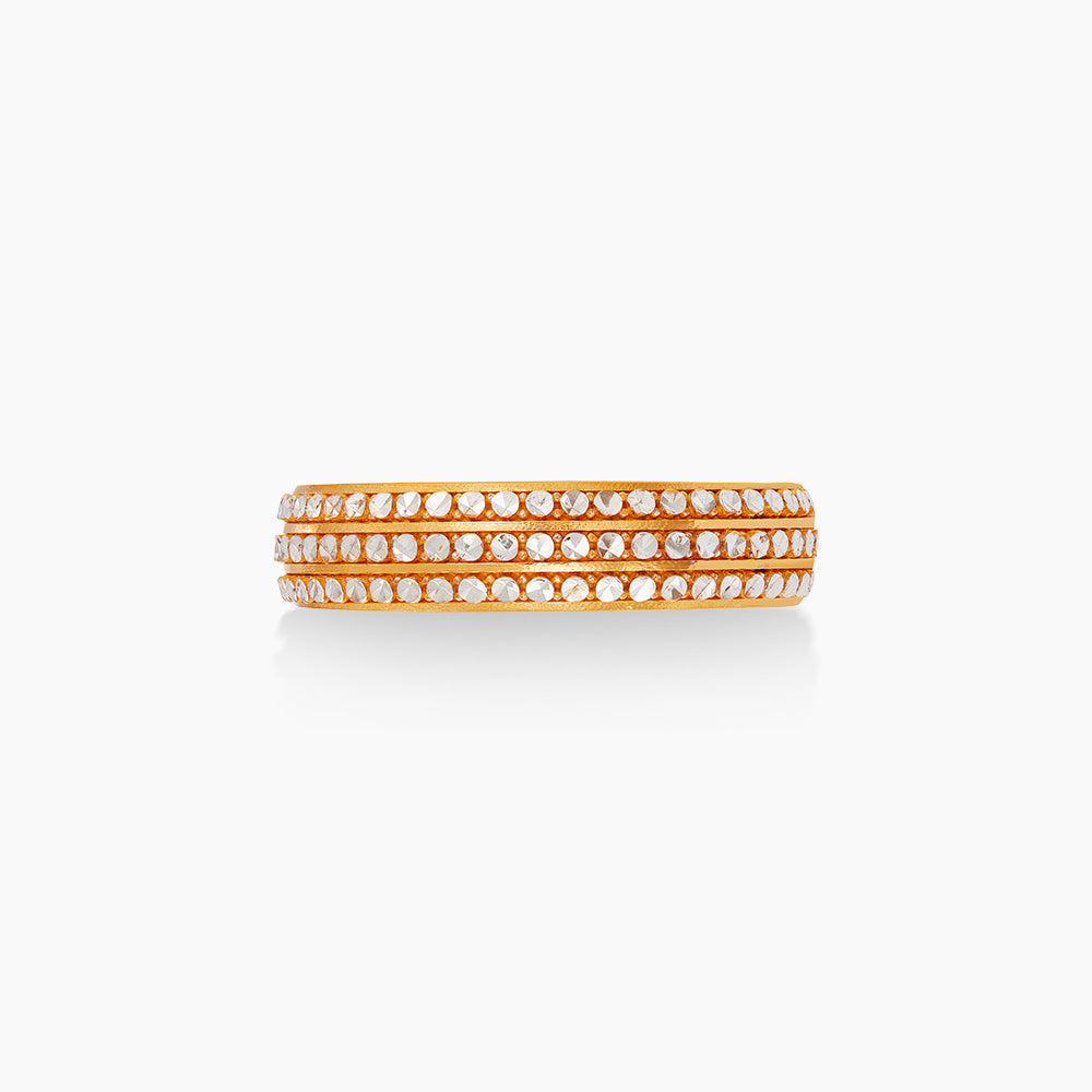 Oro Italia 916 Yellow and White Gold Ring GR61691225(YW)-BI (22K Gold)