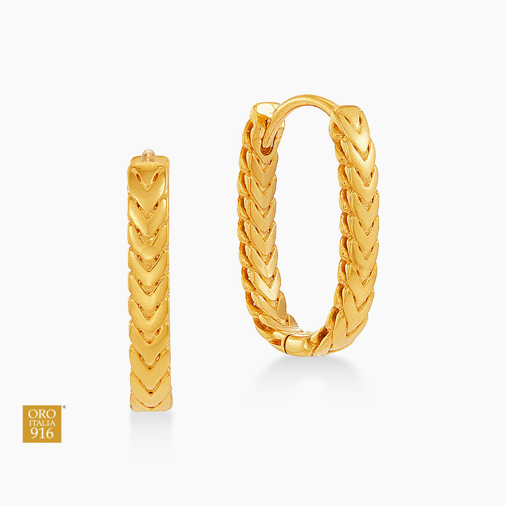 Oro Italia 916 Yellow Gold Earrings GE77551125 (22K Gold)