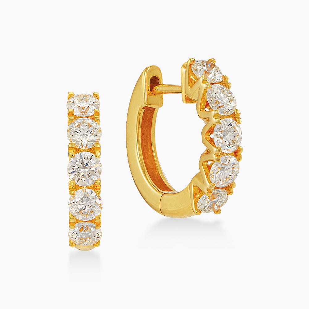 Diamond Earrings in 750/18K Yellow Gold 274390126(E)