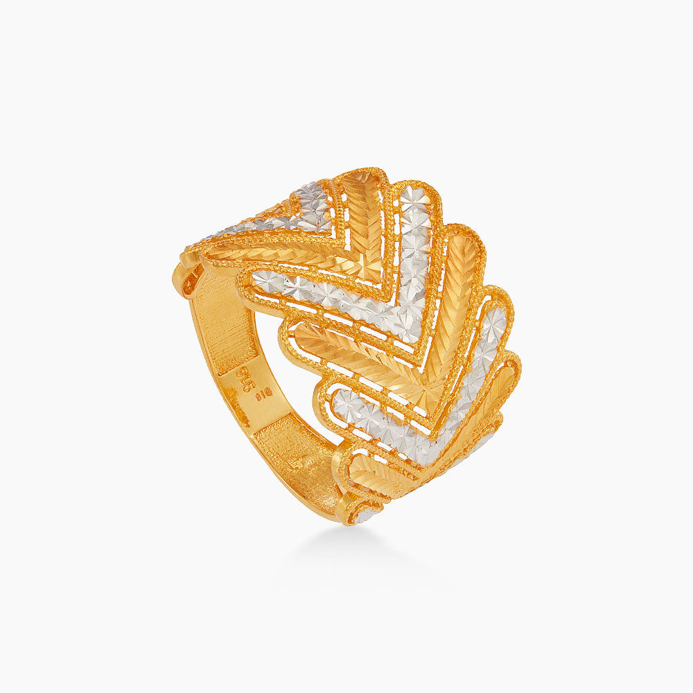 916/22K Yellow and White Gold Ring 6200160YW