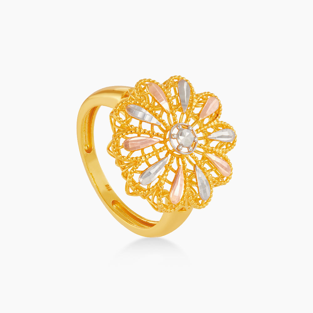 916/22K Yellow, White and Rose Gold Ring 6200323YWR