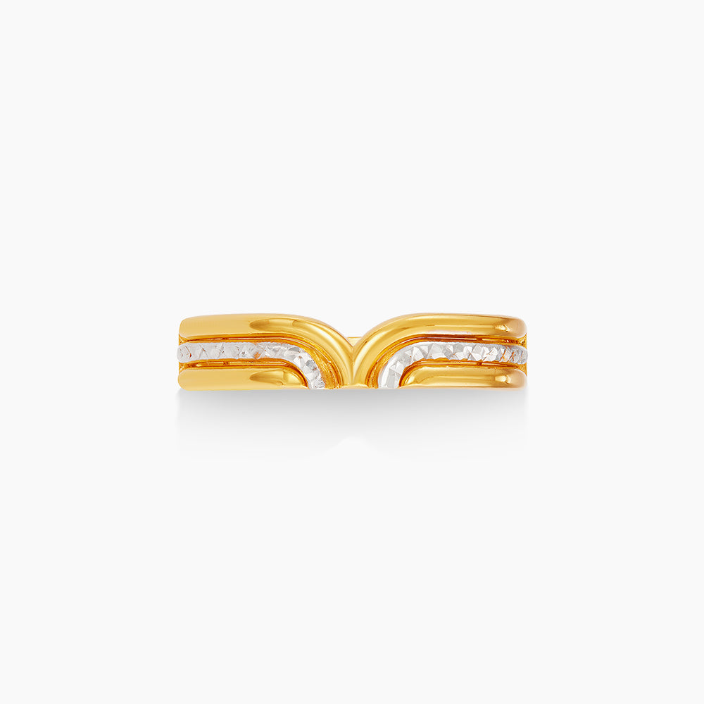 Oro Italia 916 Yellow and White Gold Ring GR62220426(YW)-BI (22K Gold)