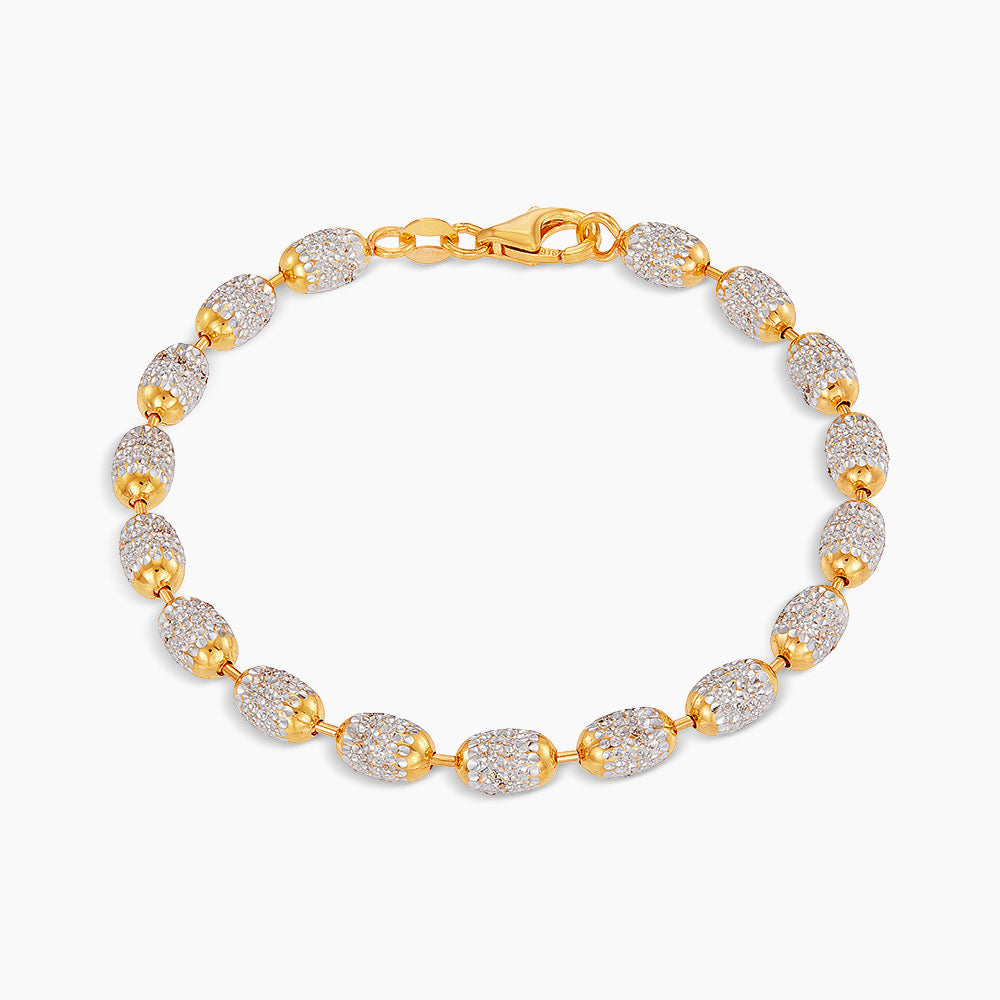 [Self-Pickup Only] Oro Italia 916 Yellow and White Gold Bracelet GW51060226(500YW)-BI (22K Gold)