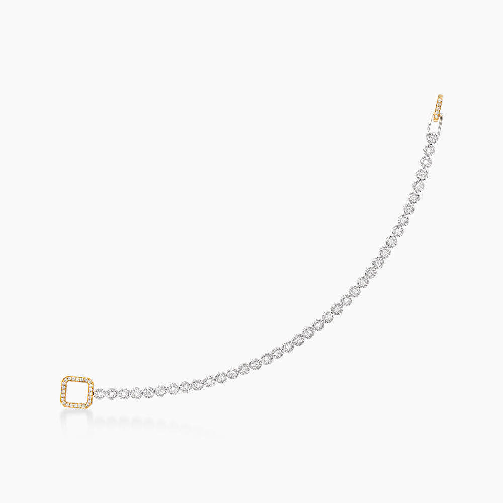 Diamond Bracelet in 750/18K White and Yellow Gold 682710126
