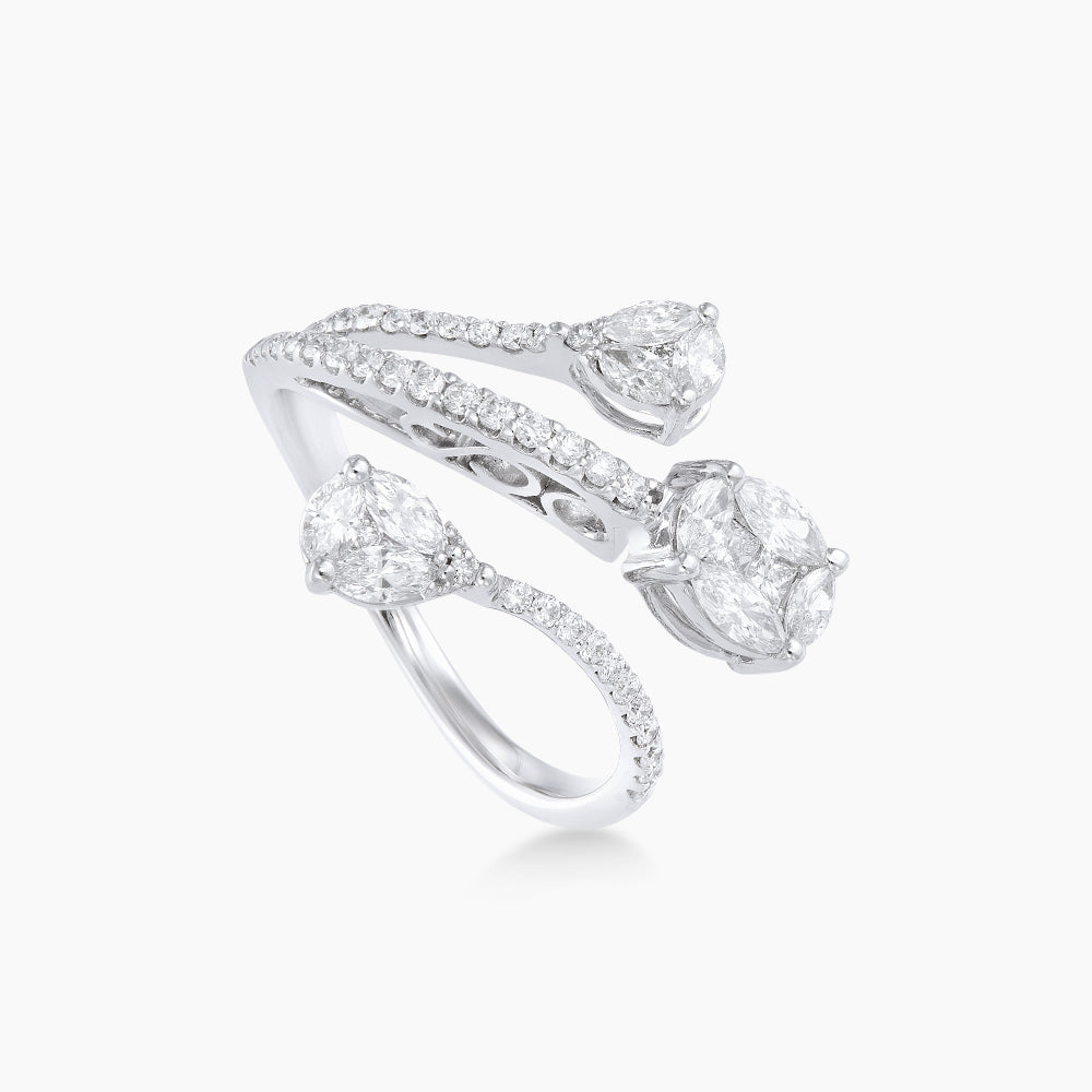 Empress | Marquise, Princess and Diamond Ring in 750/18K White Gold 263560222(WG)