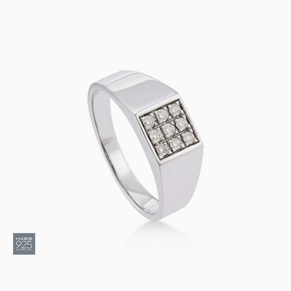 Diamond Men's Ring in 925 Palladium 22356(PLD)