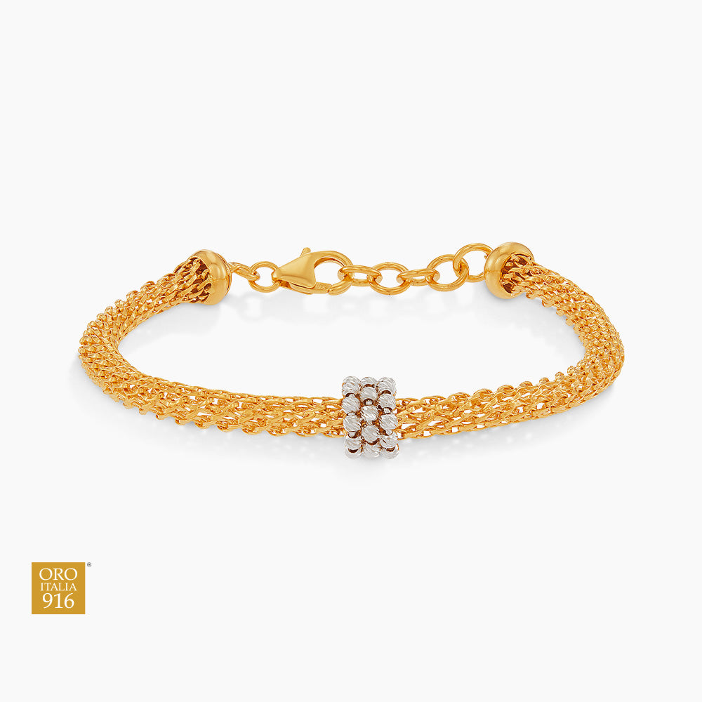Oro Italia 916 Yellow and White Gold Bracelet GW55520426(YW)-BI (22K Gold)