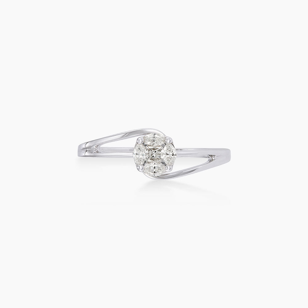 EMPRESS | Marquise and Princess Ring in 750/18K White Gold 274660226
