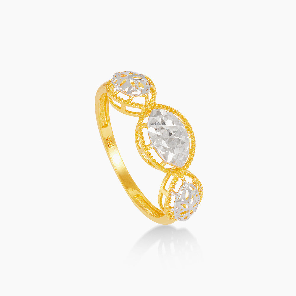 916/22K Yellow and White Gold Ring 6200162YW(R)