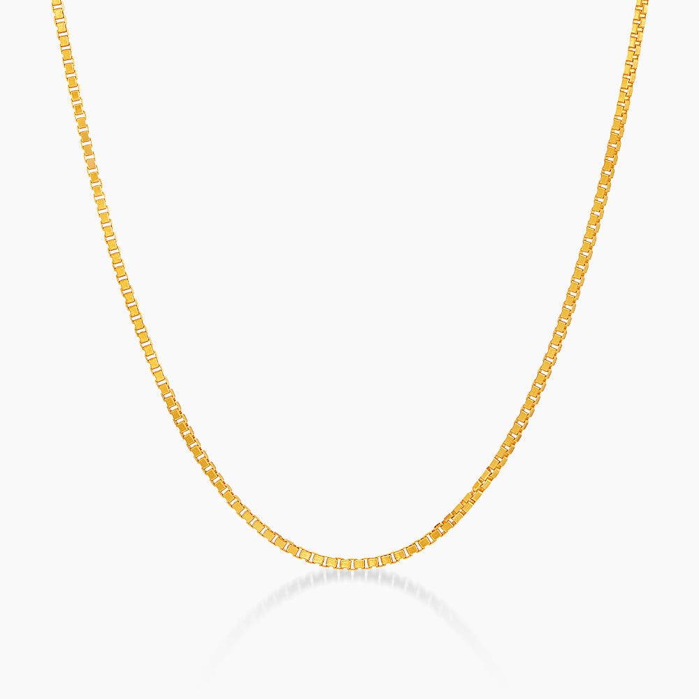 916/22K Yellow Gold Box Chain Necklace GC11C