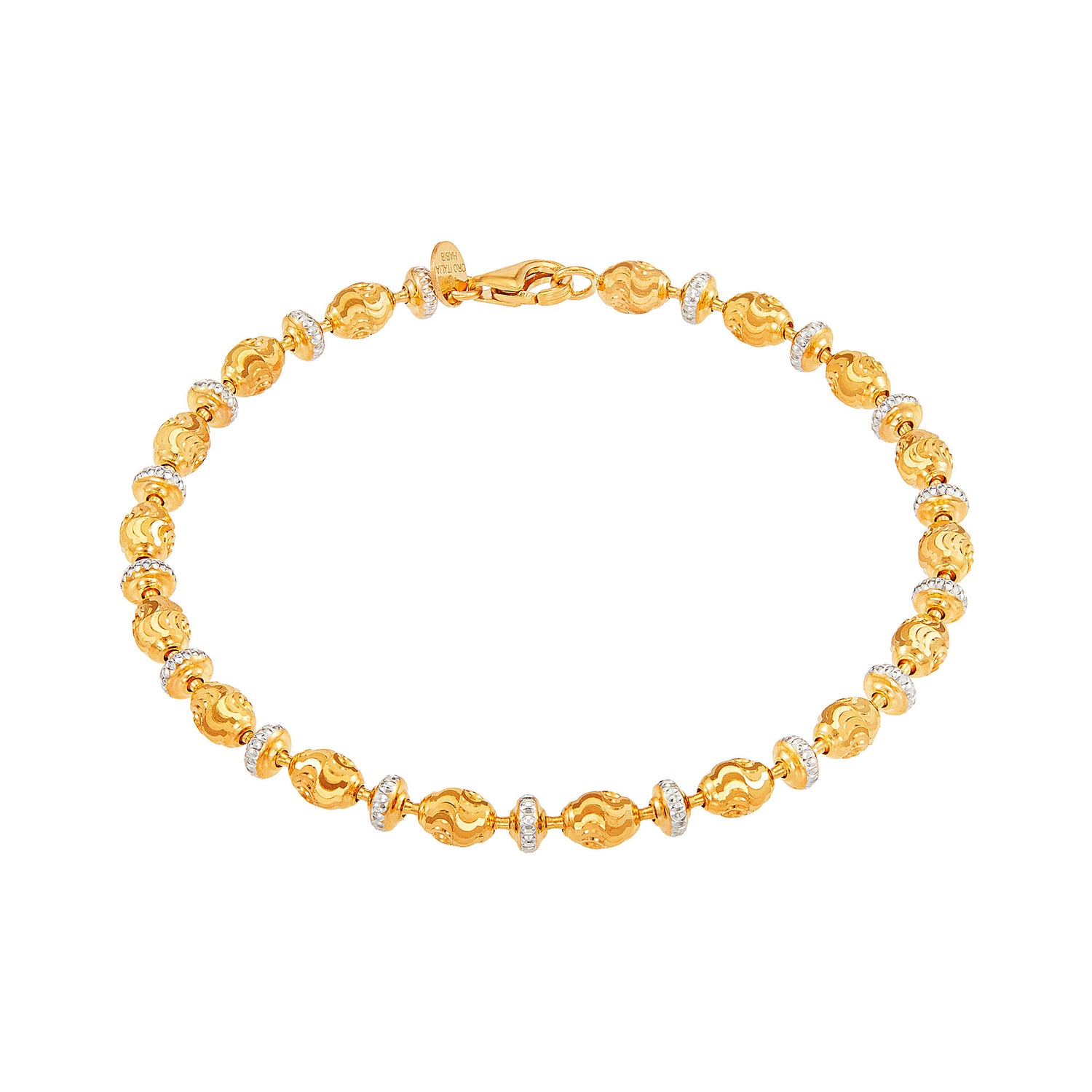 Oro Italia 916 Yellow and White Gold Bracelet GW53960625(YW)-BI (22K Gold)