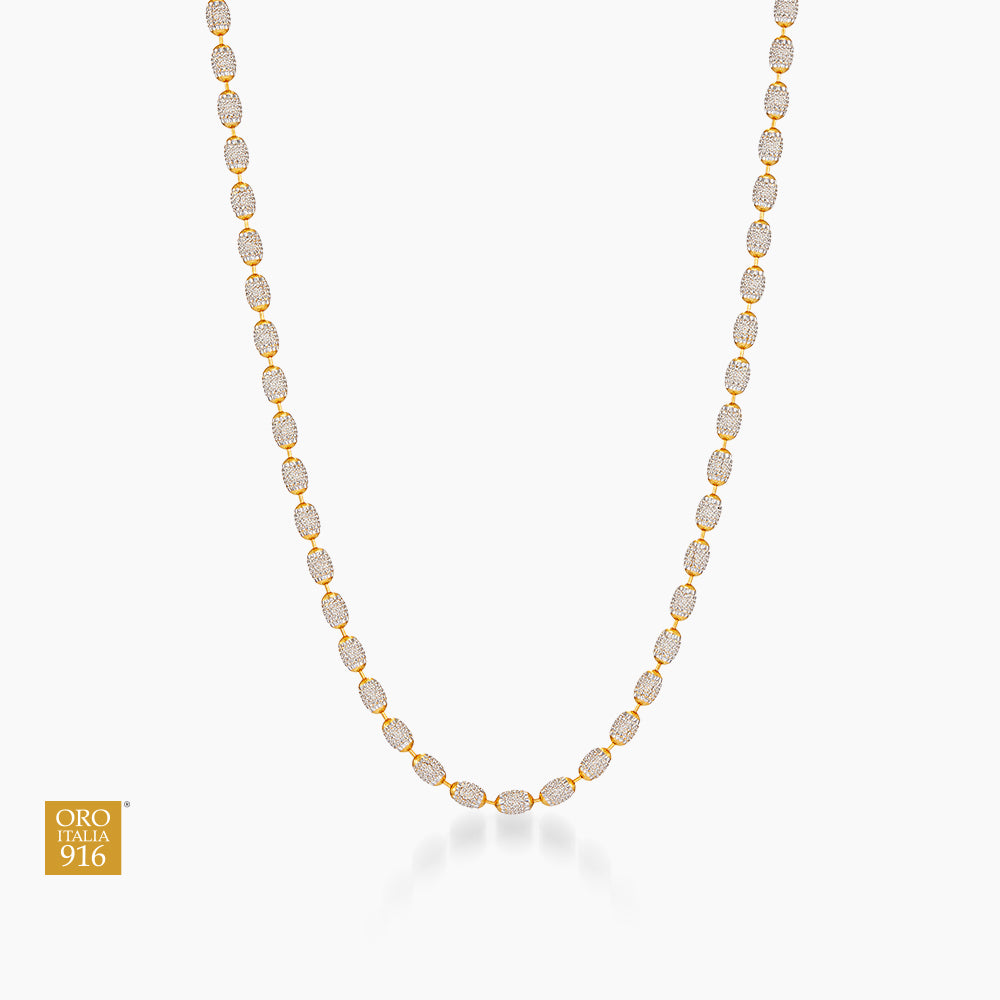Oro Italia 916 Yellow and White Gold Necklace GC33320326(500YW)-BI (22K Gold)