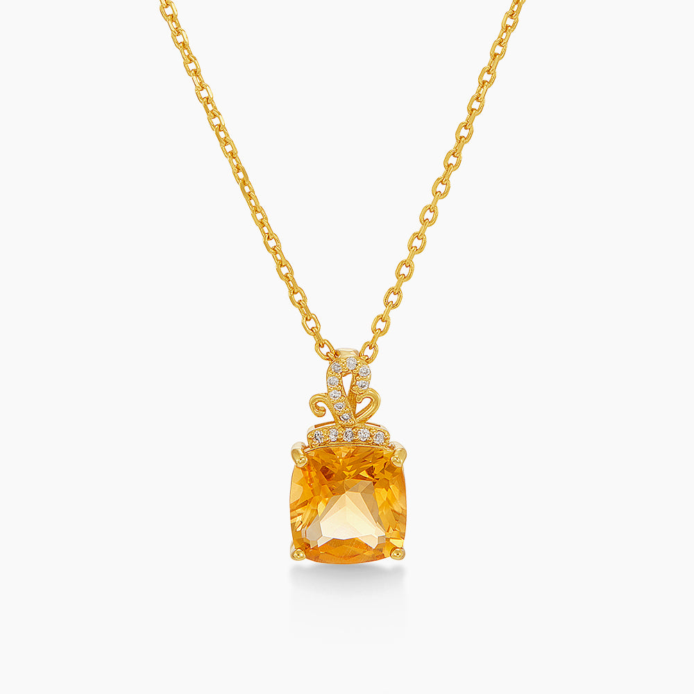 925 Citrine and Diamond Necklace 561770826
