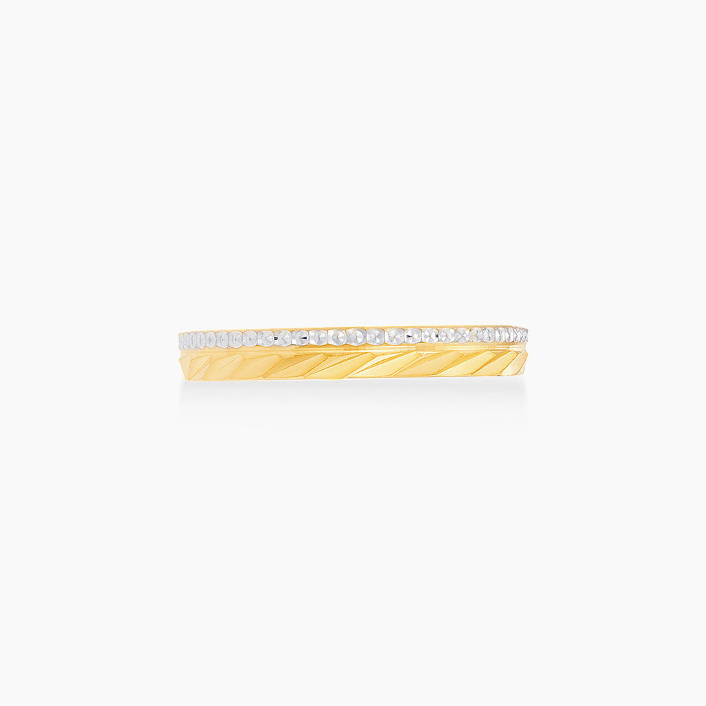 Oro Italia 916 Yellow and White Gold Ring GR55410724(YW)-BI (22K Gold)