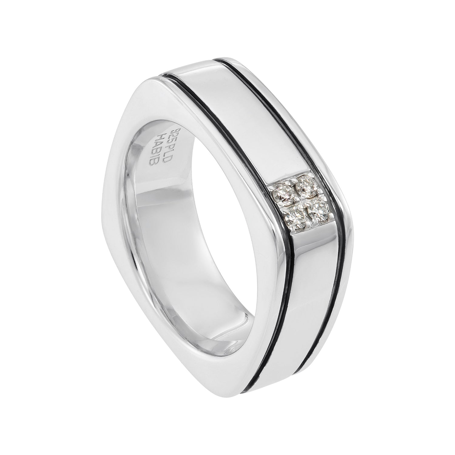 Men's Diamond Ring in 925 Silver Palladium 270721024(PLD)