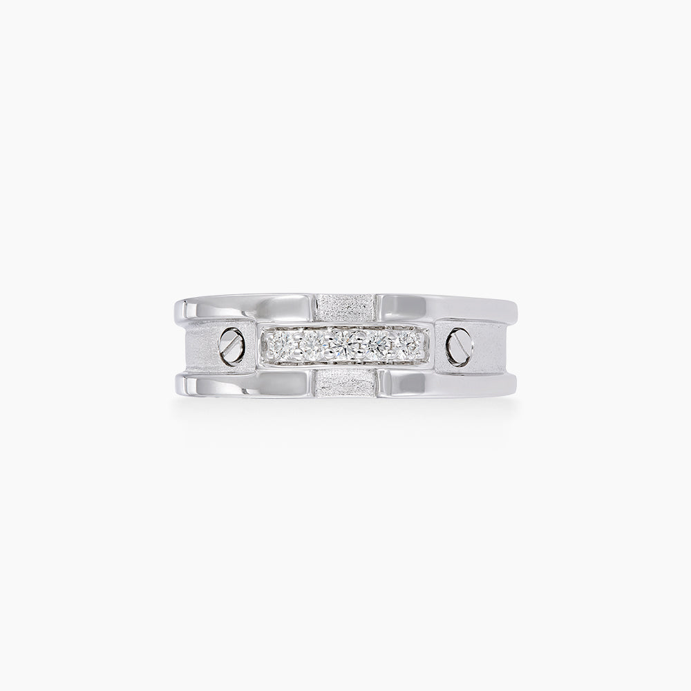 Diamond Men's Ring in 925 Silver Palladium 275890726(PLD)