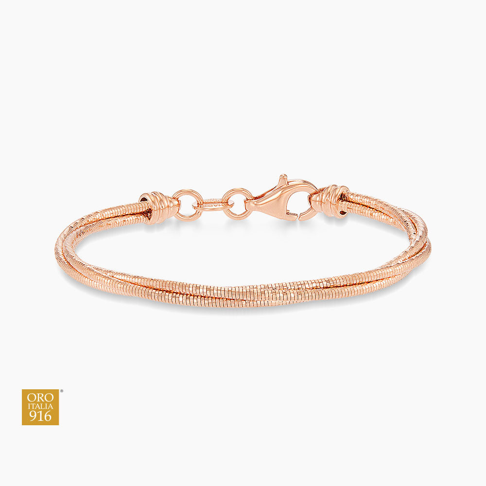 Oro Italia 916 Rose Gold Bangle (For Baby) GB86101025(3R)-BBY (22K Gold)