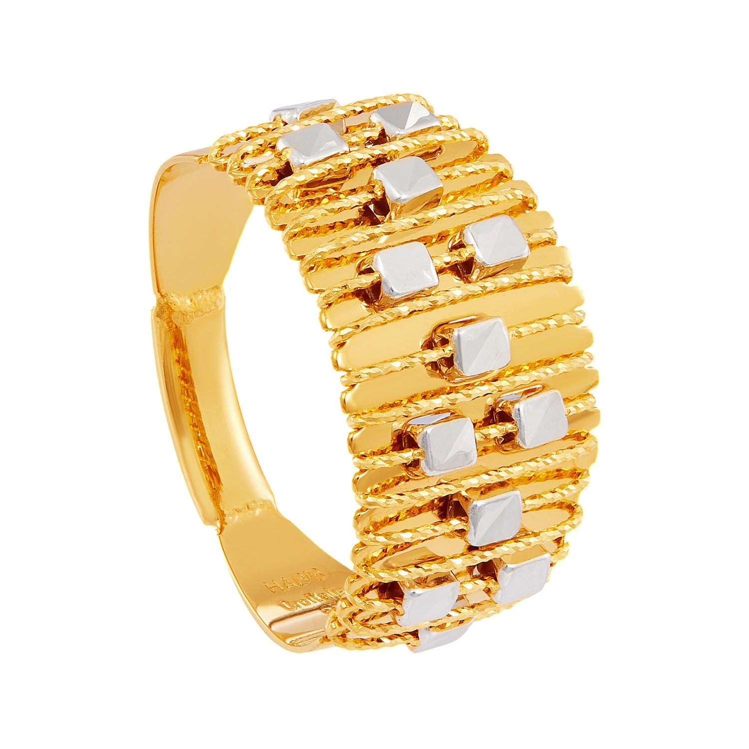 SICILIA | Oro Italia 916 Yellow and White Gold Ring GR57831224(YW)-BI (22K Gold)