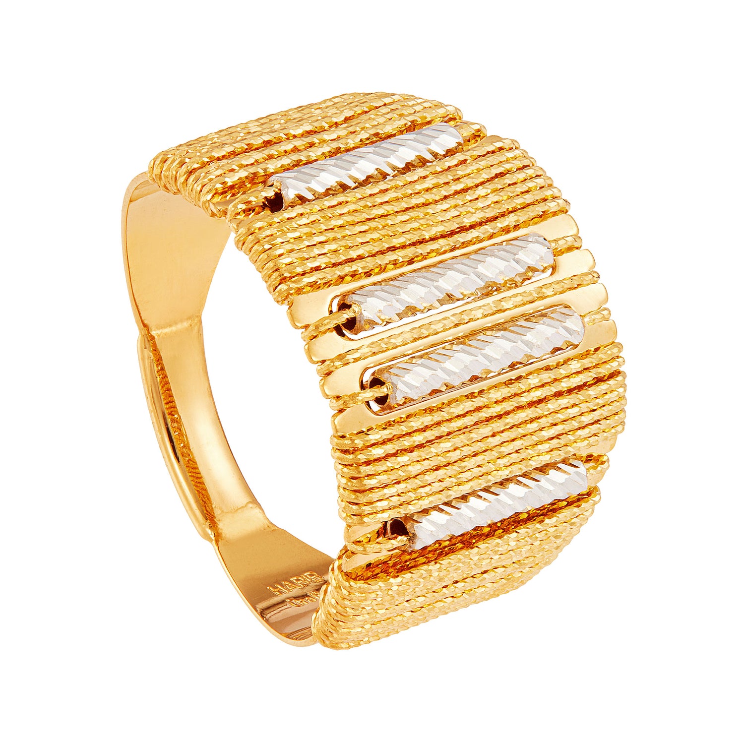 SICILIA | Oro Italia 916 Yellow and White Gold Ring GR57761224(YW)-BI (22K Gold)
