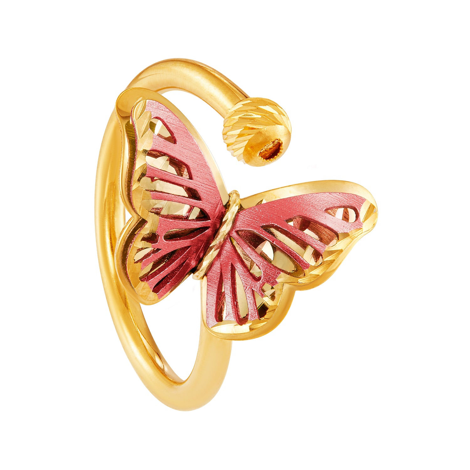 CLARA | Oro Italia 916 Yellow Gold Ring GR55840824(RED) (22K Gold)