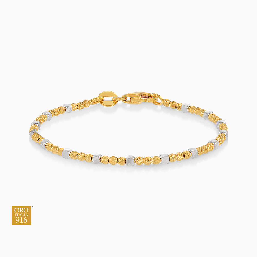 ZELIE | Oro Italia 916 Yellow and White Gold Bracelet GW54061025(YW)BBY-BI (22K Gold)