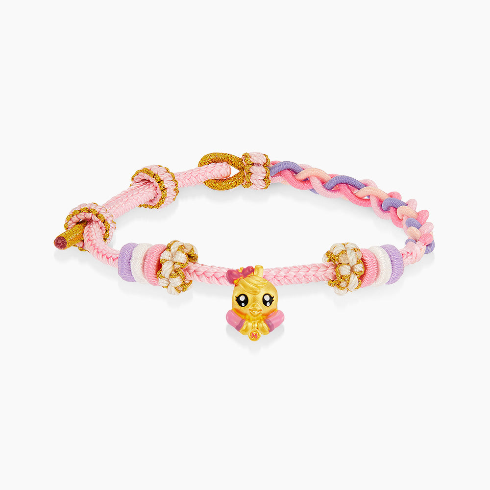 HABIB x Didi & Friends | Adjustable 999/24K Gold Charm Cord Bracelet (Nana/Ribbon) CHW000100526