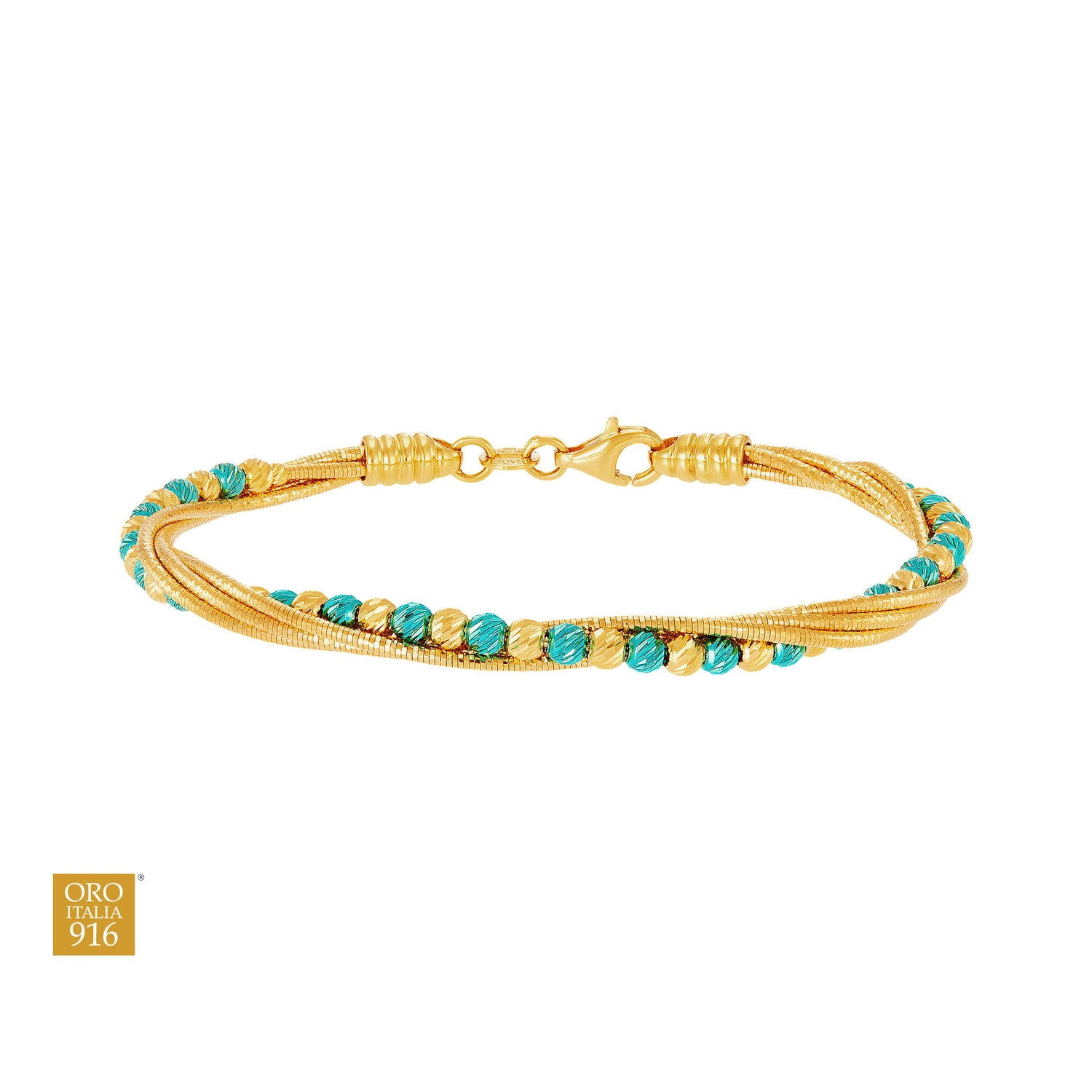 Oro Italia 916 Yellow Gold Bangle GB91230825(YT)-BI (22K Gold)