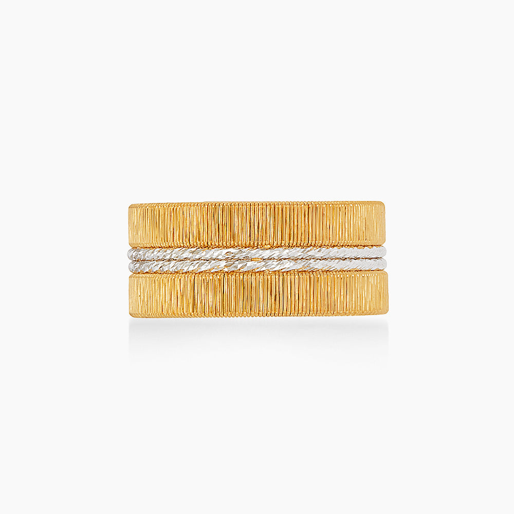 Oro Italia 916 Yellow and White Gold Ring GR61880526(YW)-BI (22K Gold)