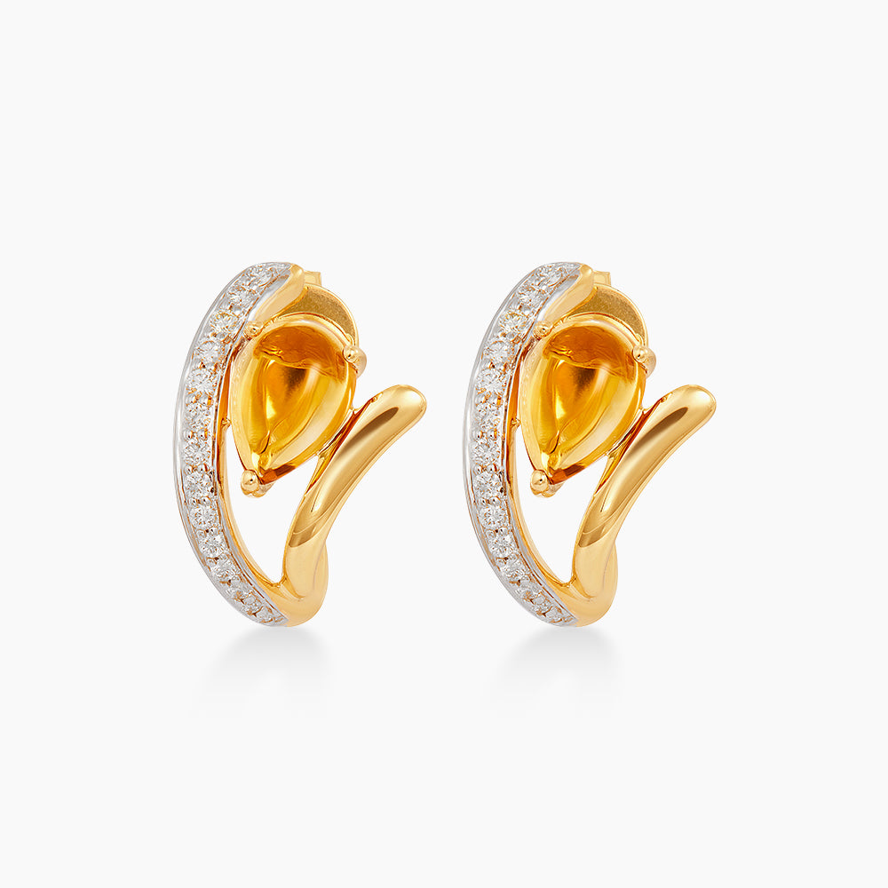 Pear Citrine and Diamond Earrings in 375/9K Yellow Gold 276040826(E)