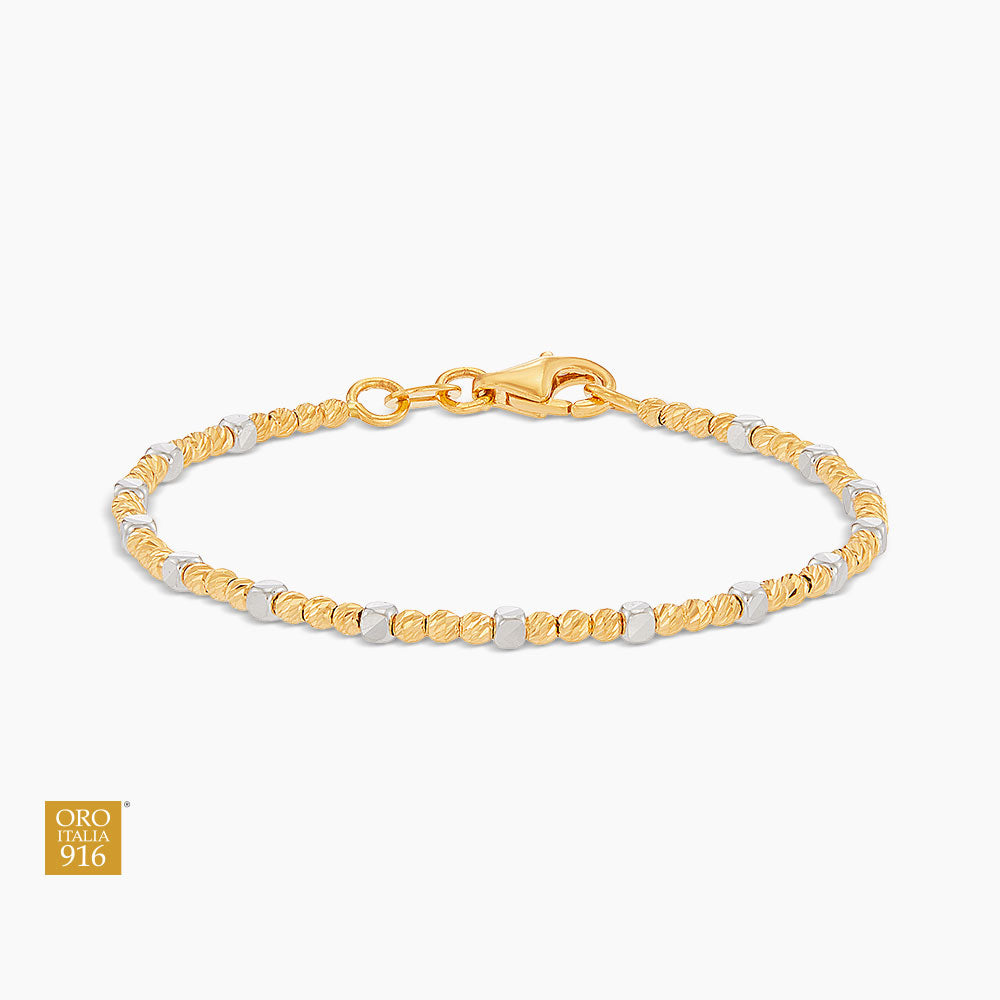 Oro Italia 916 Yellow and White Gold Bracelet (for baby) GW54060226(YW)BBY-BI (22K Gold)