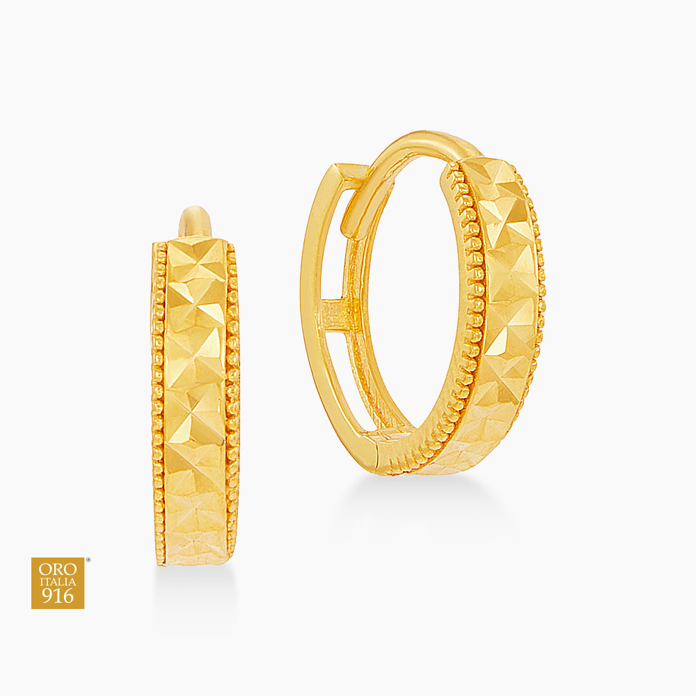 Oro Italia 916 Yellow Gold Earrings GE76890425 (22K Gold)