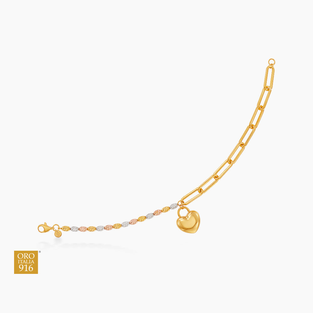 Oro Italia 916 Yellow, White and Rose Gold Bracelet GW55250126-TI (22K Gold)
