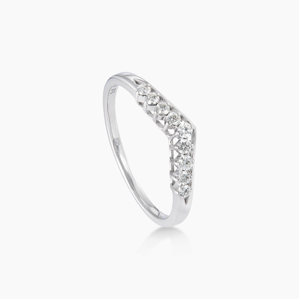 THE V | Diamond Ring in 375/9K White Gold 01083(9C)
