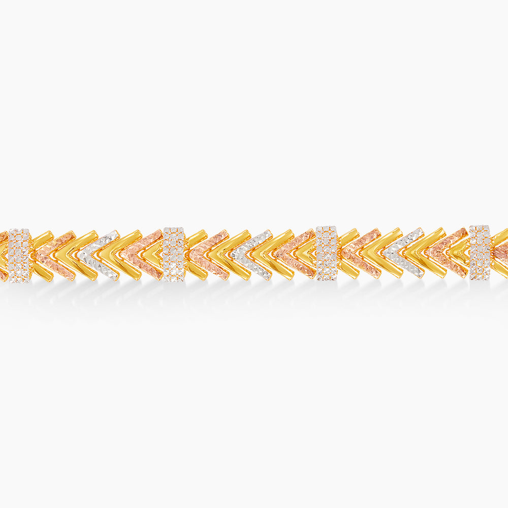 916/22K Yellow, White and Rose Gold Bracelet 6700116YWR