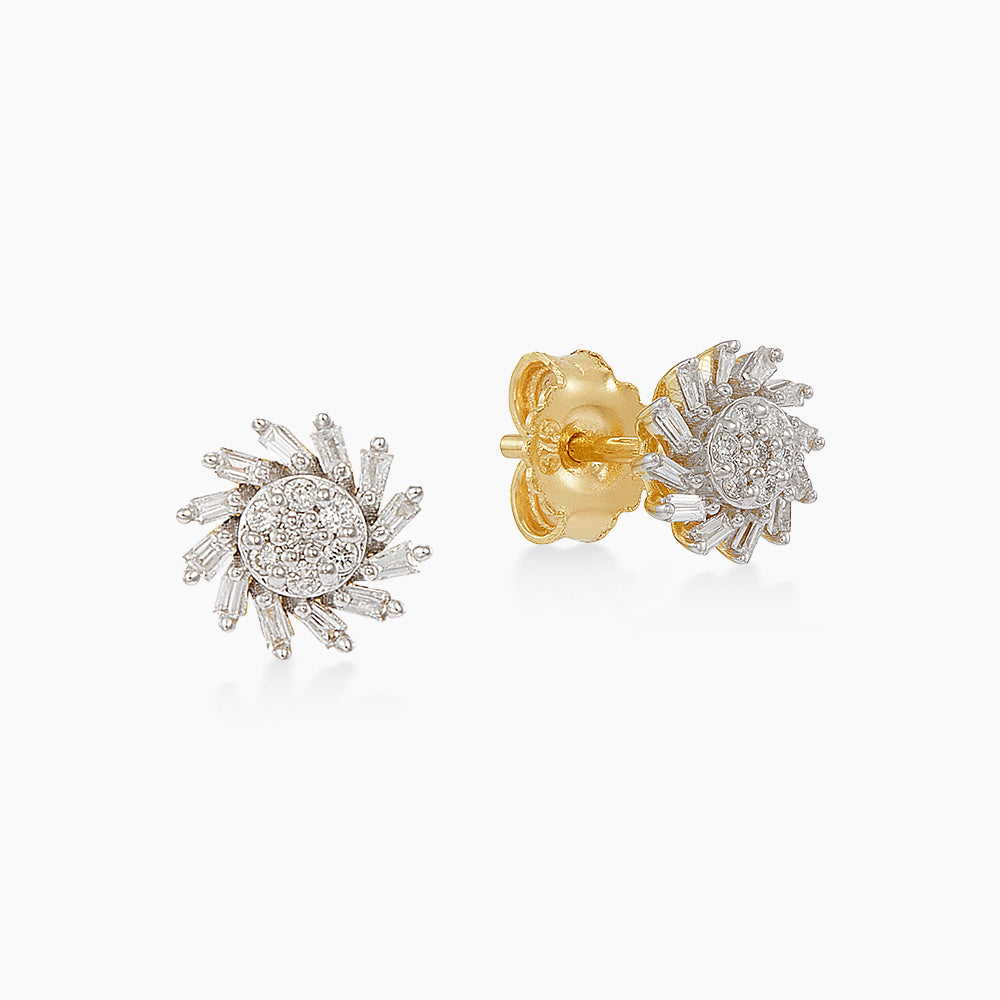 Tapered and Diamond Earrings in 375/9K Yellow Gold 275310626(E)