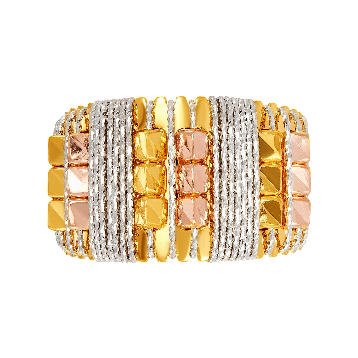 SICILIA | Oro Italia 916 Yellow, White & Rose Gold Ring GR57891224-TI (22K Gold)