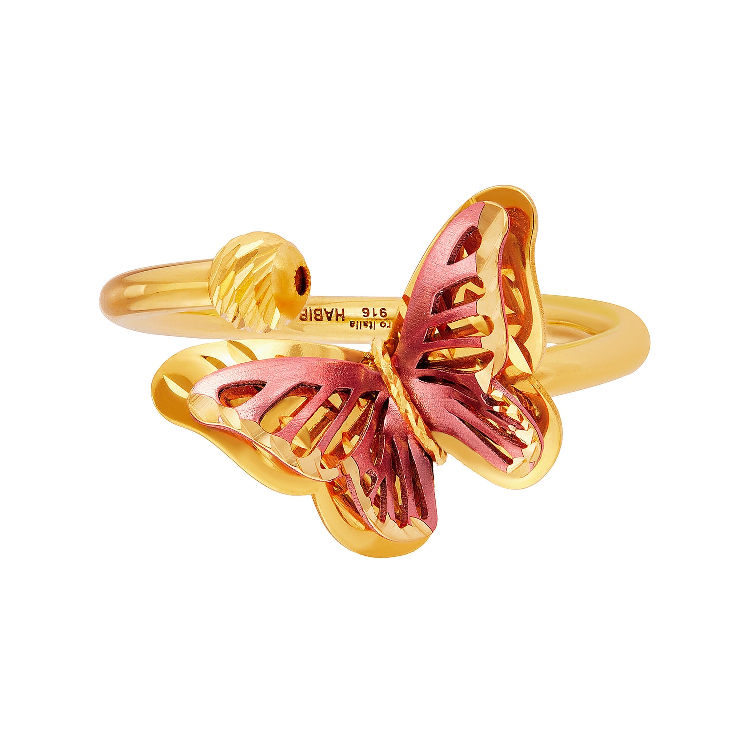 CLARA | Oro Italia 916 Yellow Gold Ring GR55840824(RED) (22K Gold)