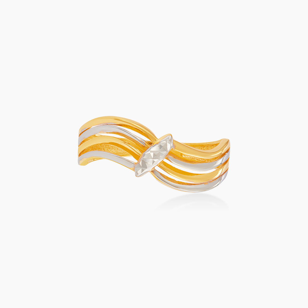 Oro Italia 916 Yellow and White Gold Ring GR62610526(YW)-BI (22K Gold)
