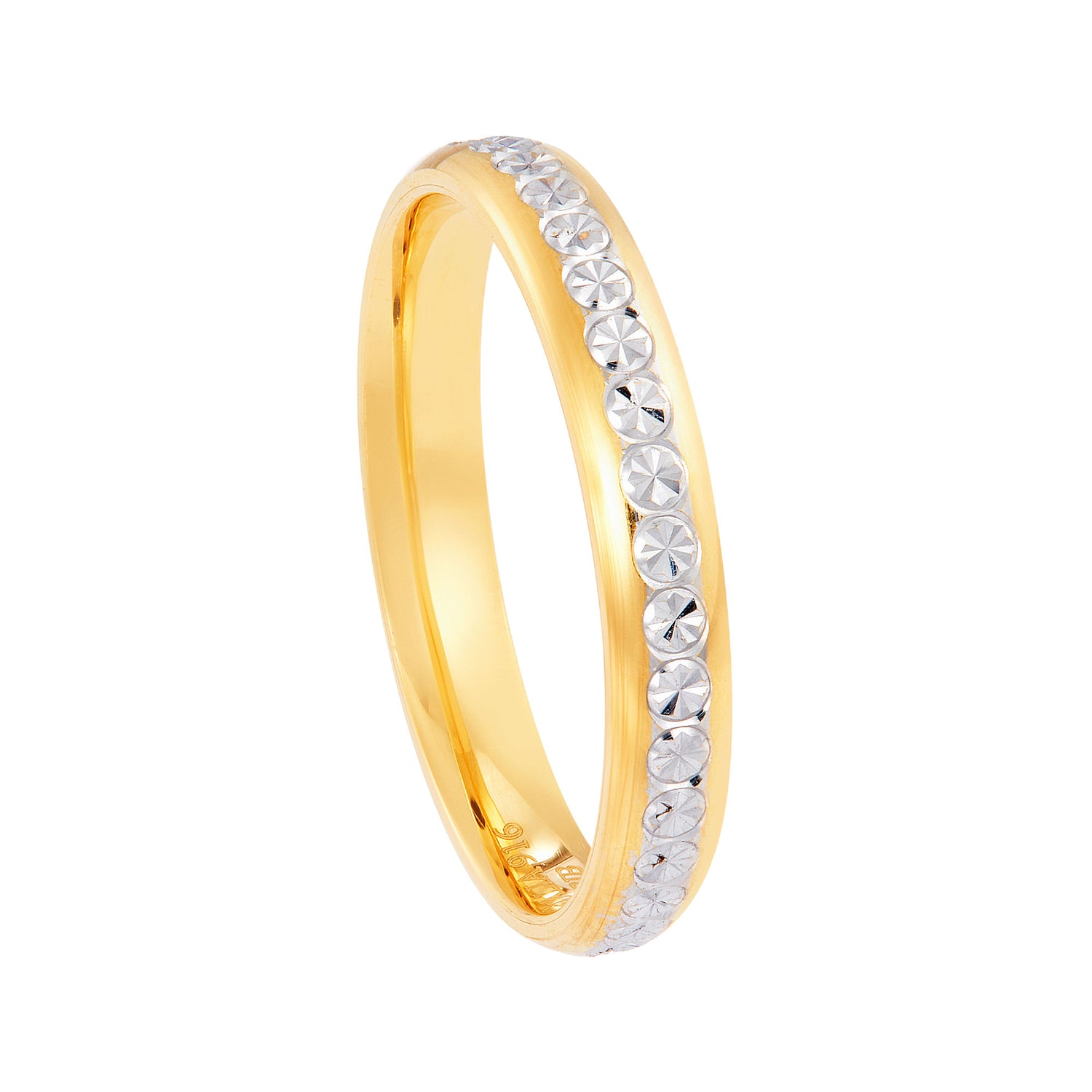 Oro Italia 916 Yellow and White Gold Ring GR53920124(YW)-BI (22K Gold)