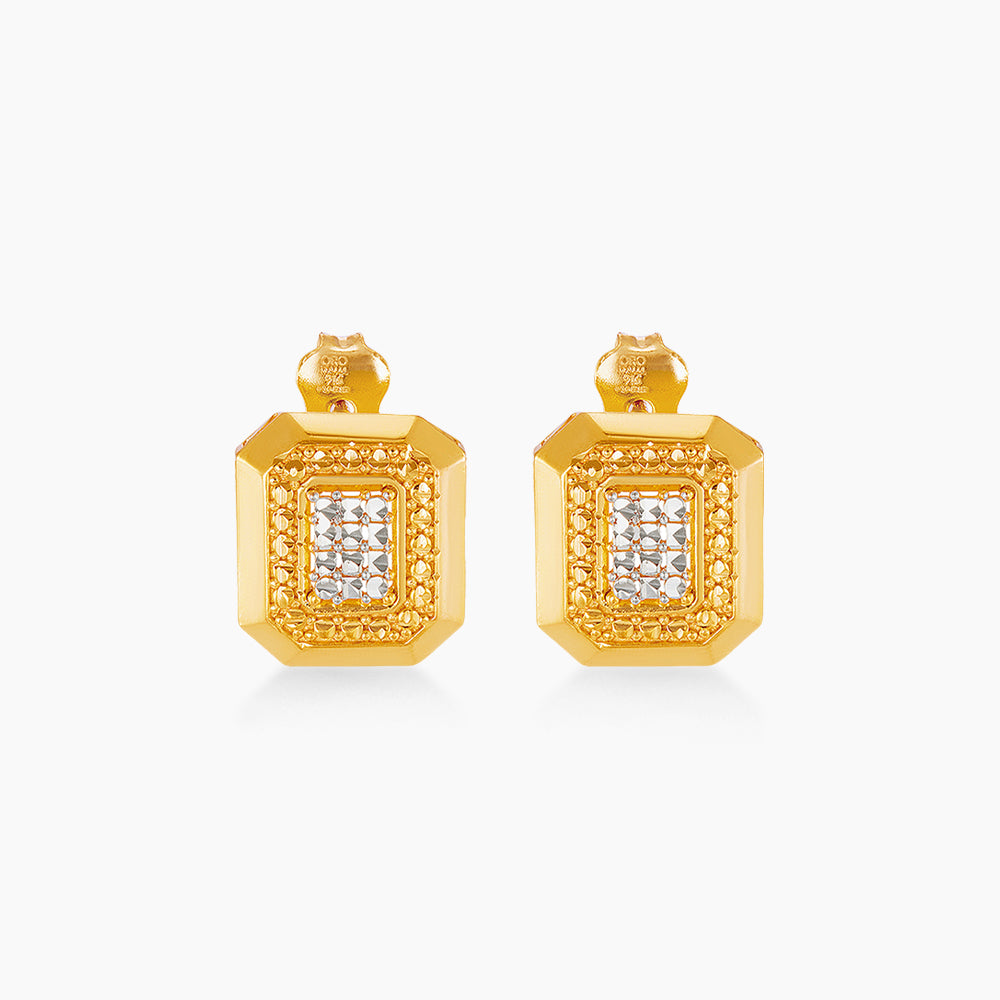 LUMINA | Oro Italia 916 Yellow and White Gold Earrings GE78150526(YW)-BI (22K Gold)