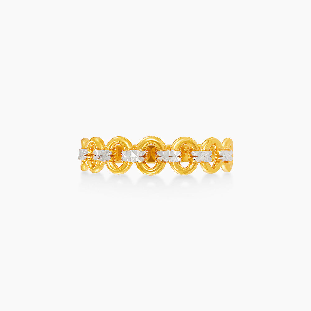 Oro Italia 916 Yellow and White Gold Ring GR60671025(YW)-BI (22K Gold)