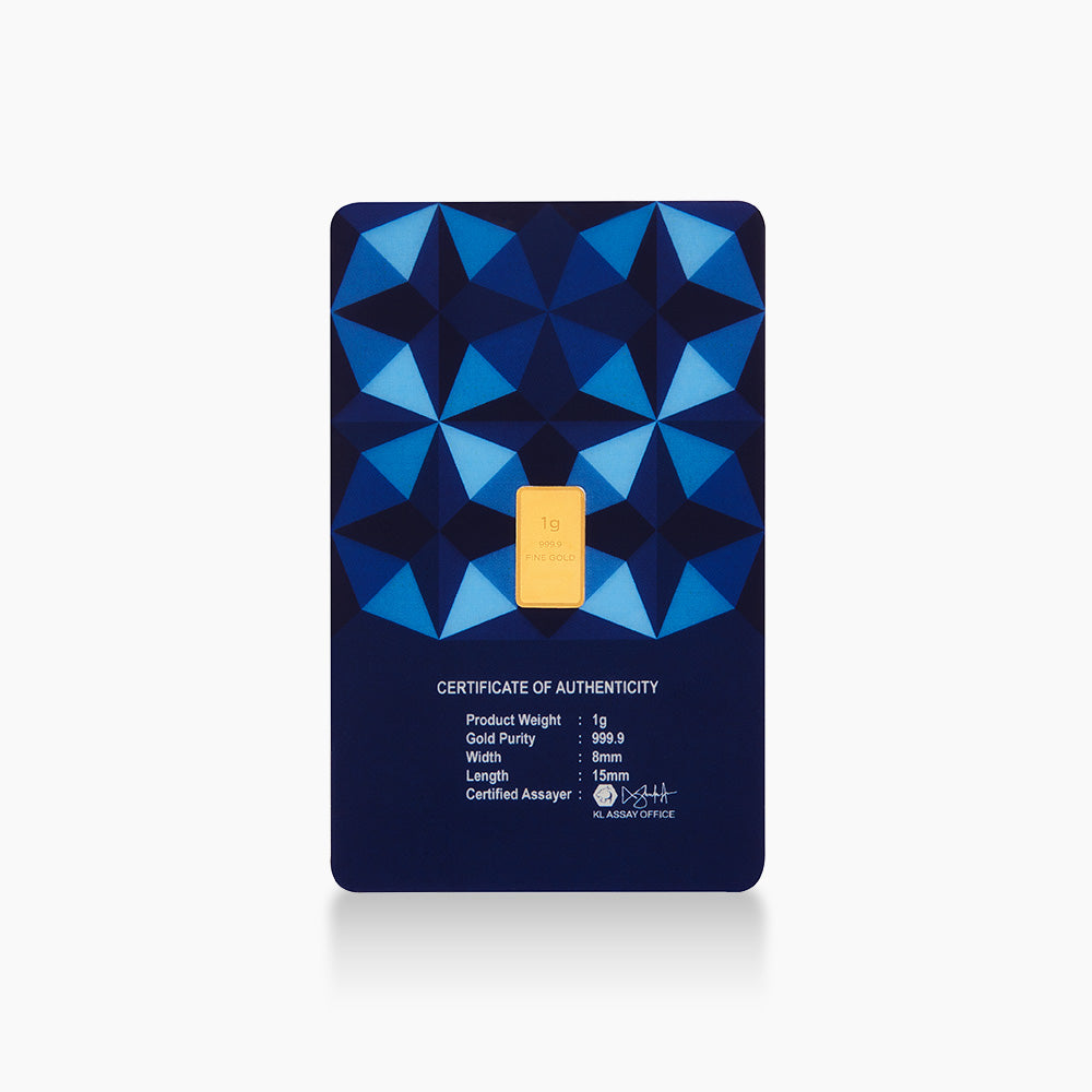 HABIB 1g 999.9 Gold Bar Sirio collection (Blue)