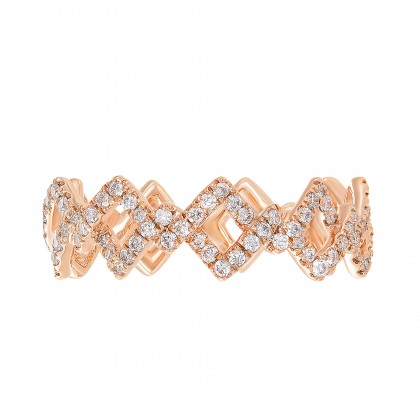 Twist Band Round Diamond Ring in 375/9K Rose Gold 261550821